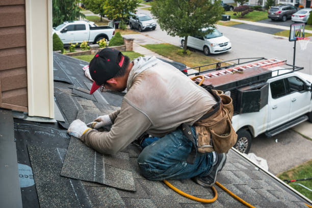 Professional Emergency Roof Repair technician working in Woodhull, IL